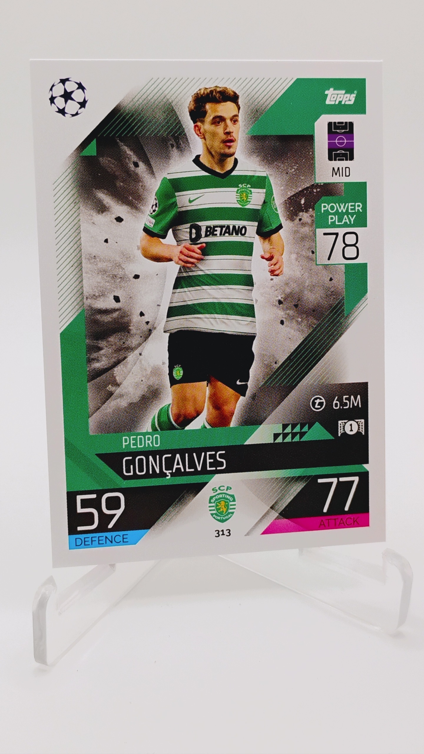 Topps Match Attax 2022-2023 Base Card 313 Pedro Goncalves Sporting Cp