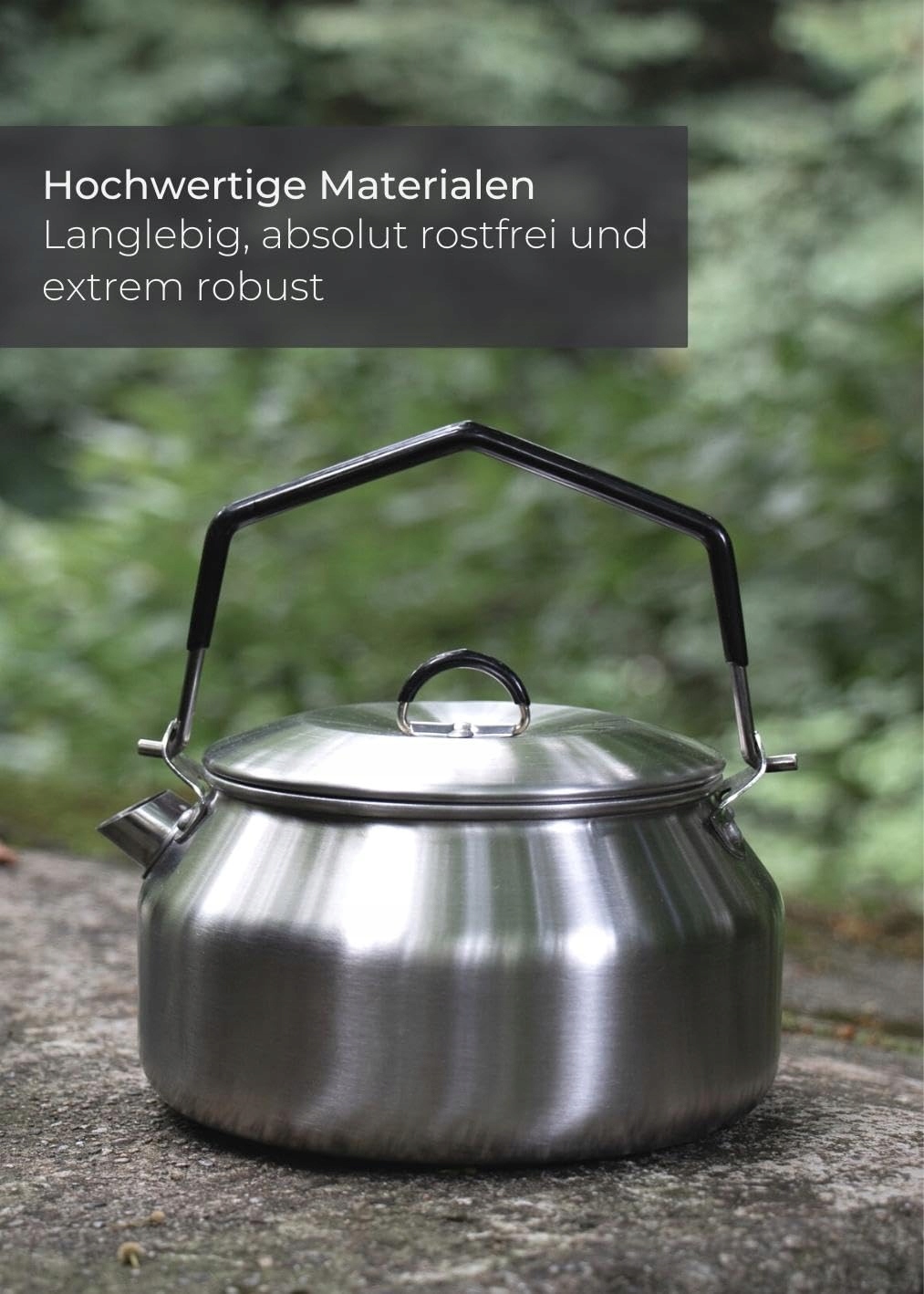 LAMBDA COFFEE Czajnik Stalowy 1L Do Kampingu i Outdooru Czajnik Turystyczny — miniatura 2