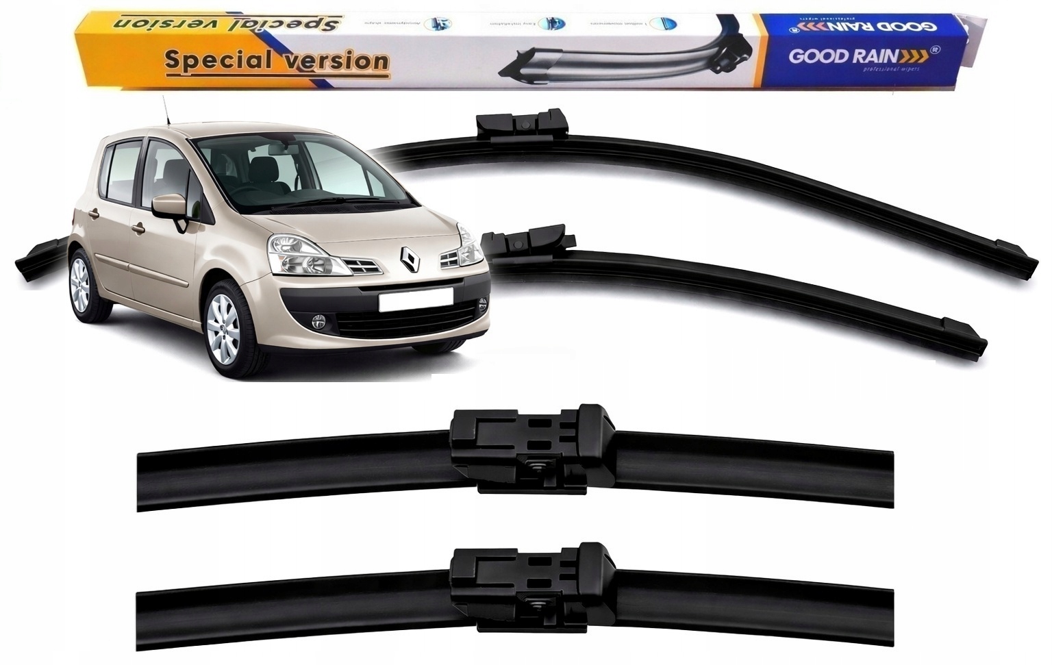 2x Wycieraczki Płaskie Komplet Przód 700mm 630mm Renault Modus 2004-2005