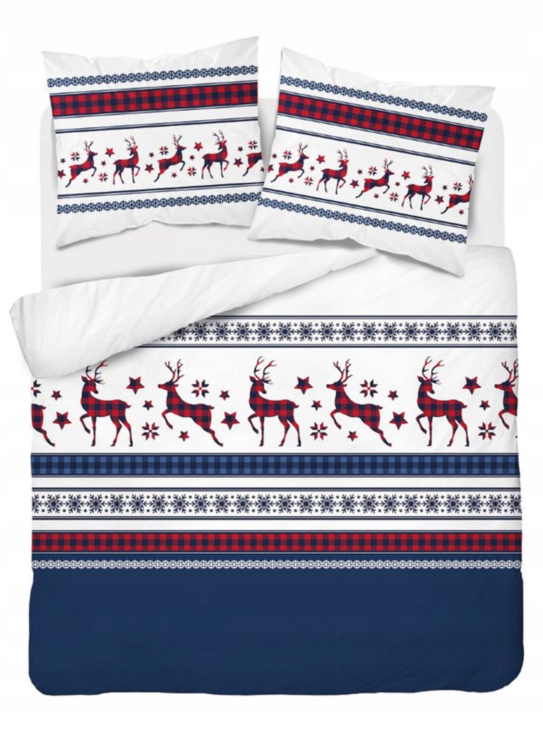 

Pościel świąteczna bawełniana 160x200 renifery xma