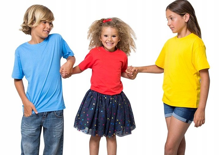 Koszulka dziecięca T-shirt biały na w-f 122 JHK Kolor biały