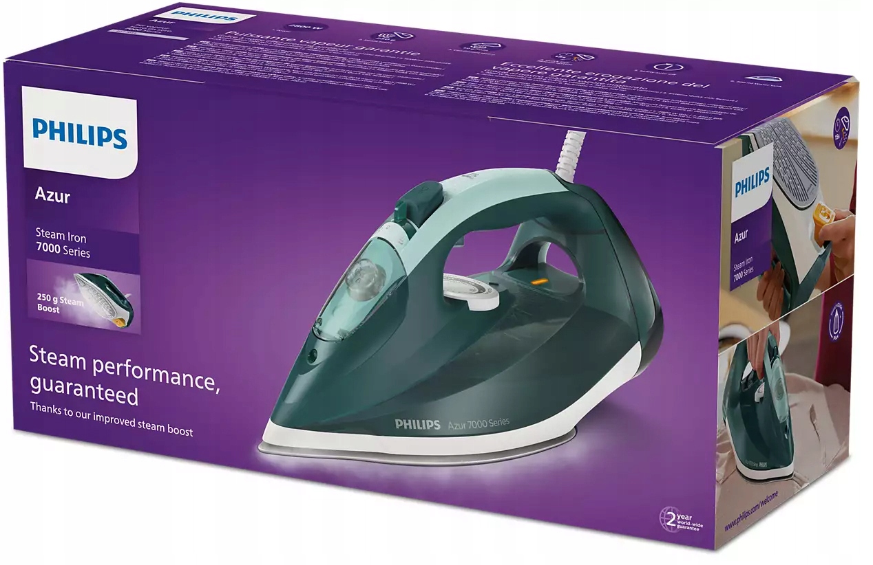 Żelazko parowe Philips Azur DST7031/70 2800 W Series 7000 stopa SteamGlide