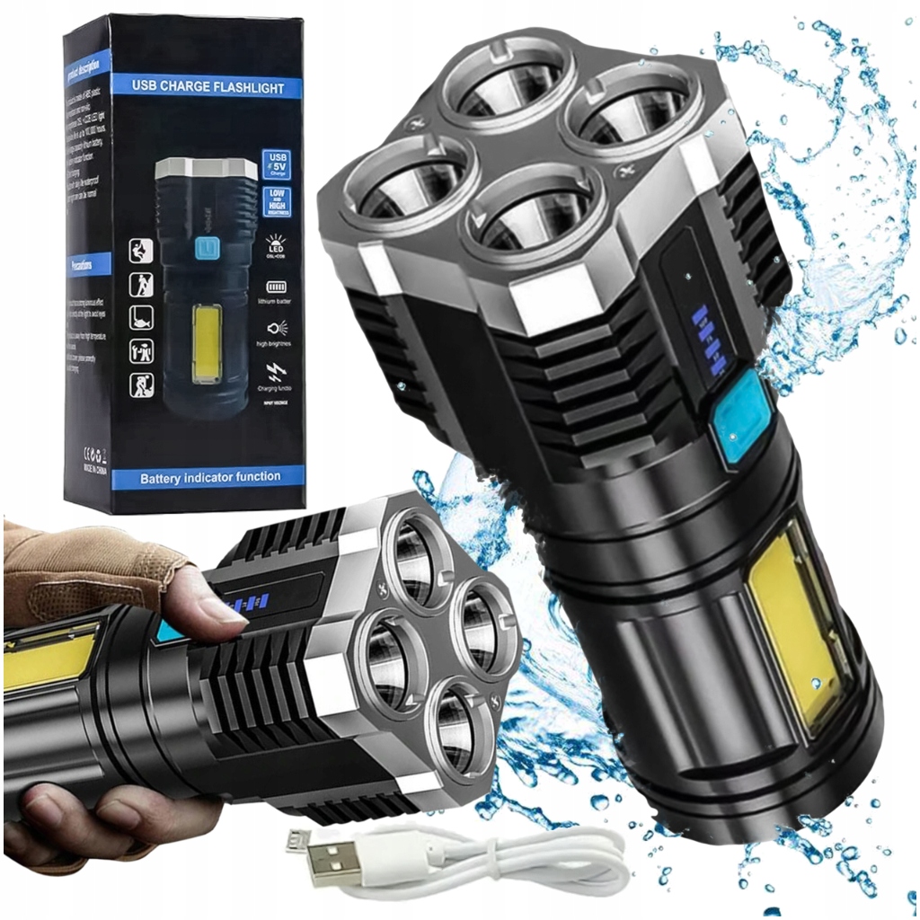 LATARKA LED BIWAKOWA MOCNA PATROLOWA AKUMULATOROWA