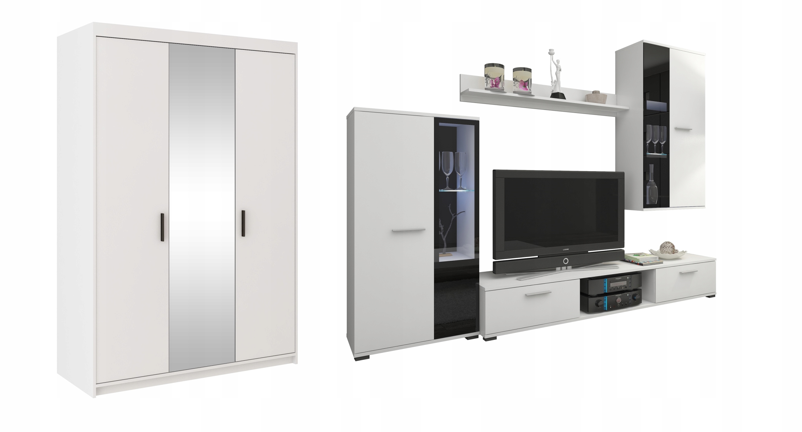 

Zestaw Mebli Meblościanka Szafa Sonia Biała 3Kol