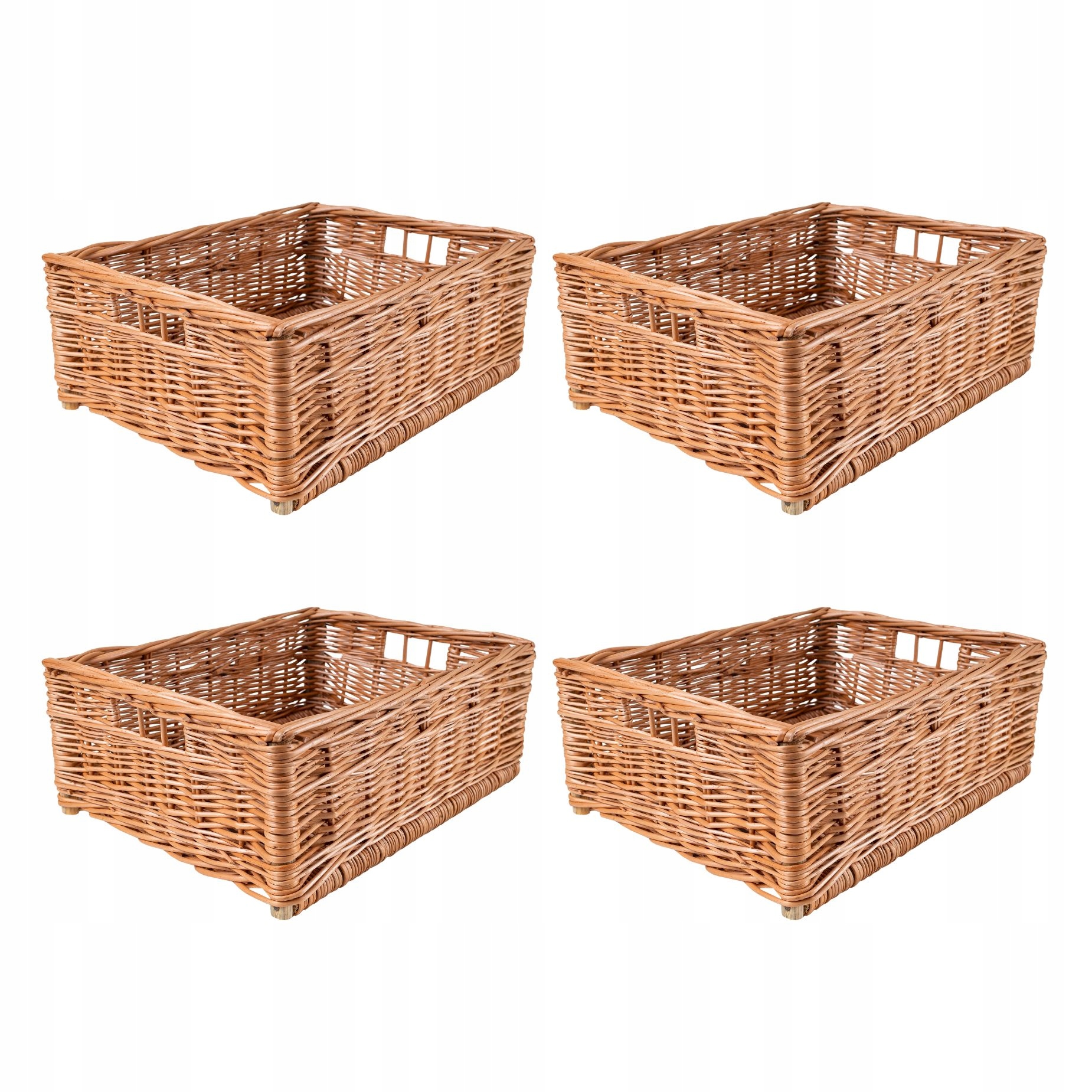 4 x Pletená krabička, kôš, kontajner, zásuvka organizér 40x30x16 cm