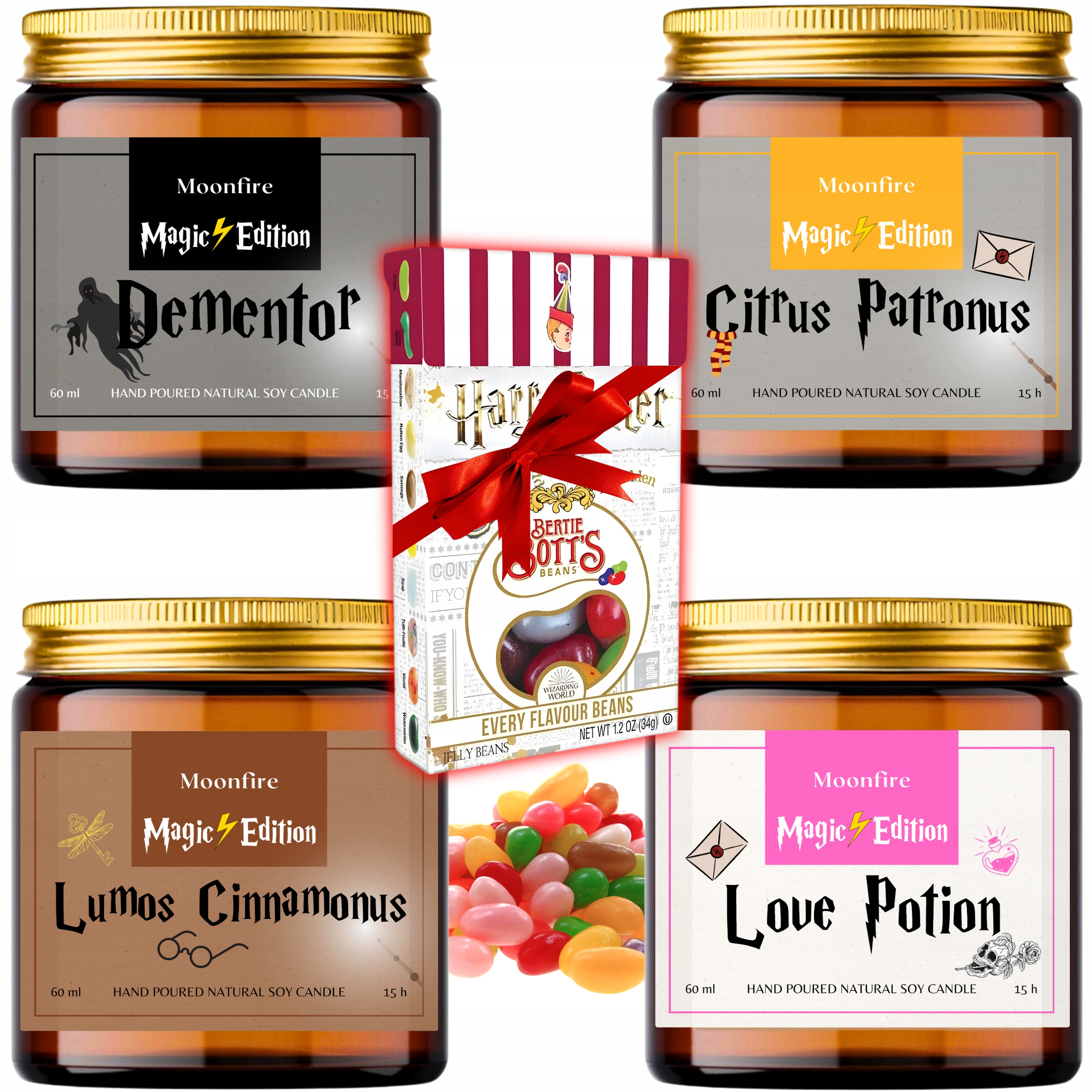 Koš Dárková Sada Vonné sójové svíčky Harry Potter Flavour Beans