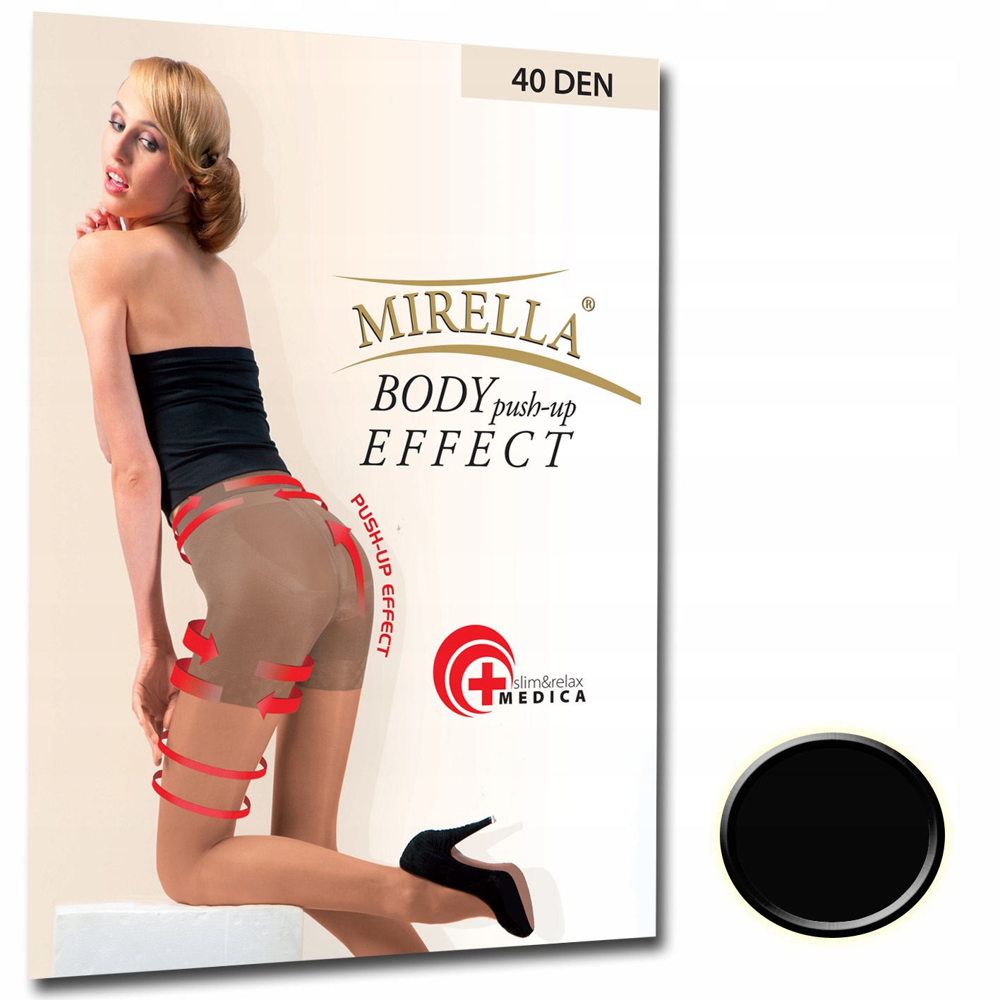 

Mirella Rajstopy Push-up 40den slim 3/L Nero