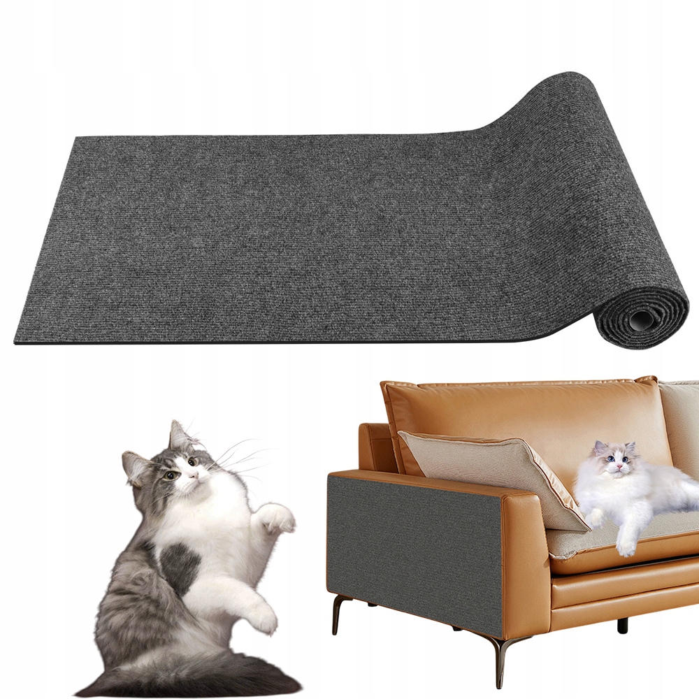 Silná Samolepicí Škrabací Podložka Pro Kočky Ochrana Pohovky 100 X 40 CM Šedá