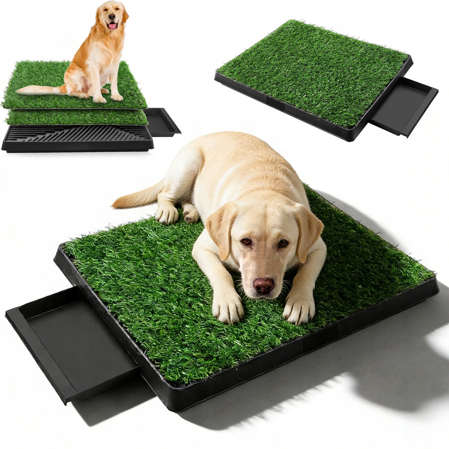 Toaleta Pro Psa Záchod Se 2 Trávami A Odtokovou Vaničkou 63 X 50 CM Na Balkon