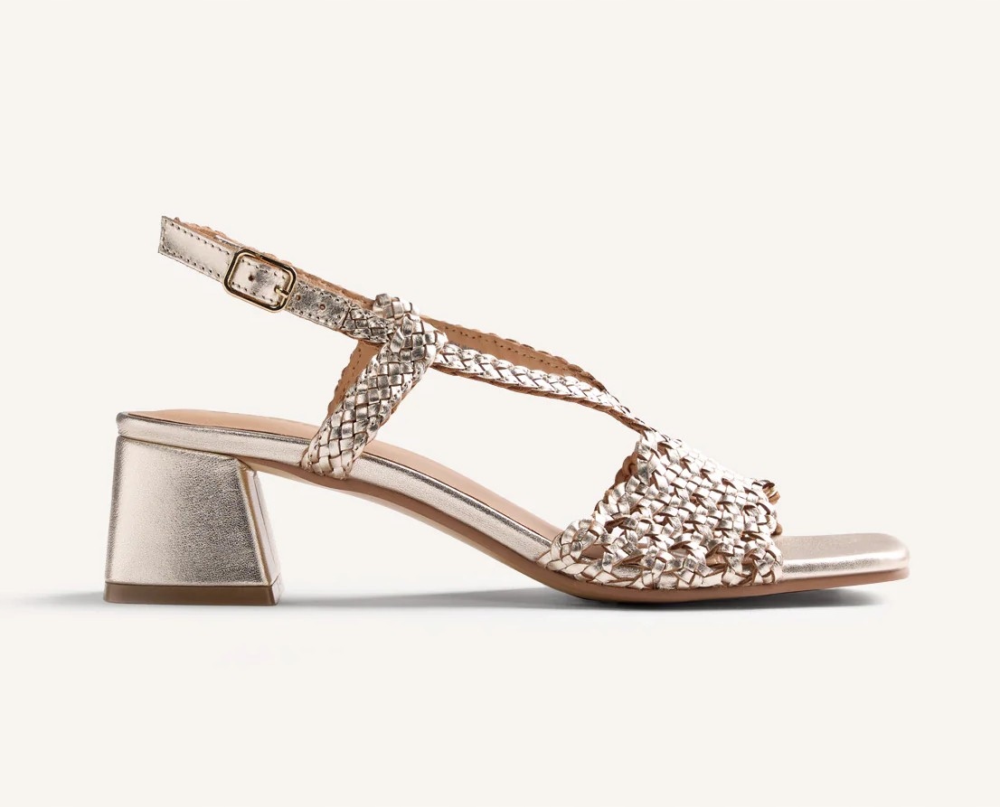 Zlaté pletené dámské sandály na podpatku Gioseppo Blissfield 79234 r39