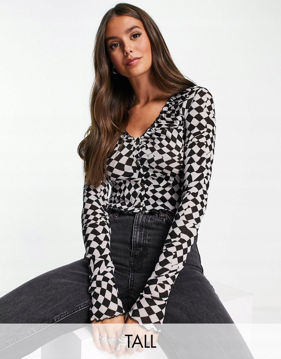 TOPSHOP TALL TOP Z DŁUGIM RĘKAWEM KRÓTKI XS 1DCX Płeć kobieta