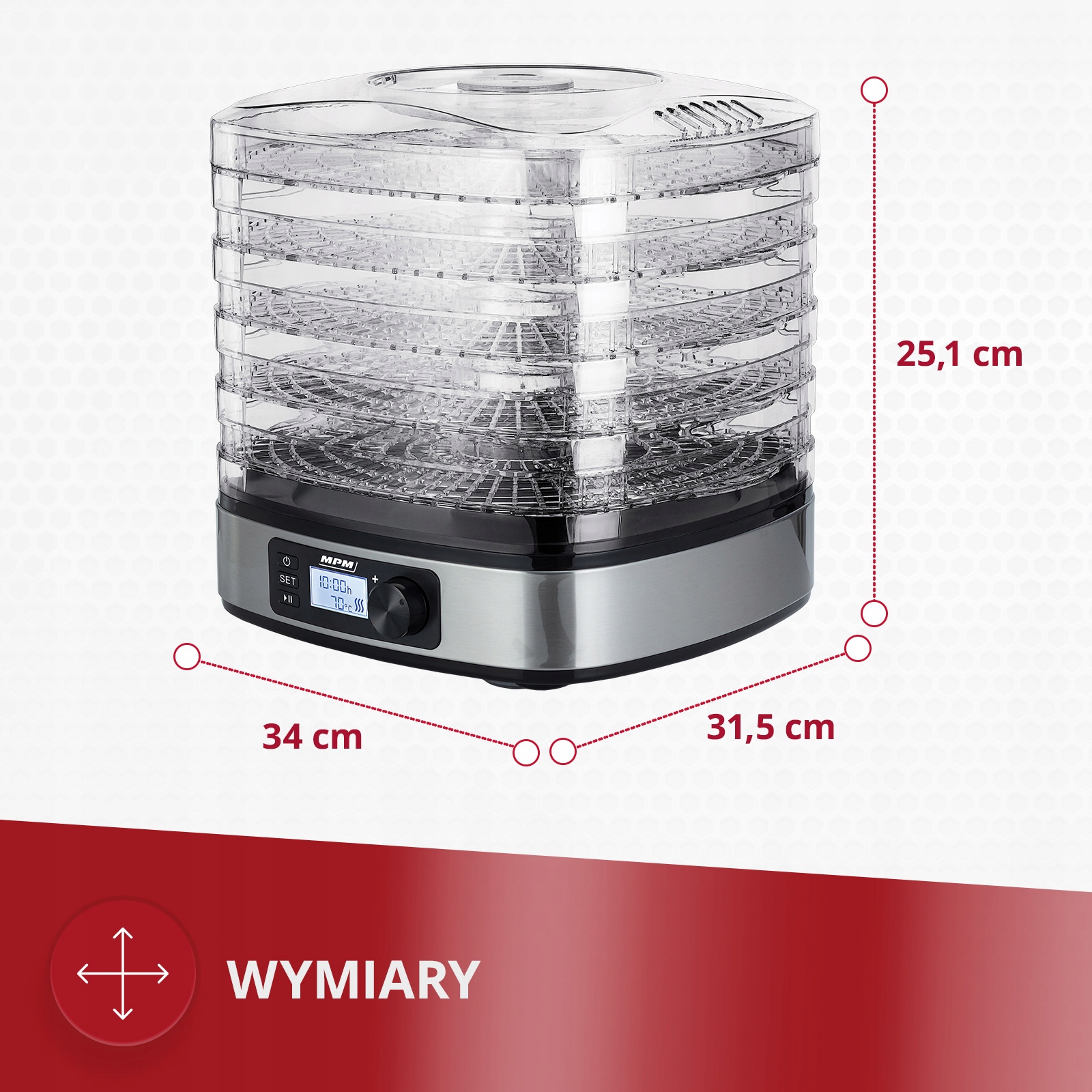 Suszarka do grzybów spożywcza MPM MSG-12 Model MSG-12