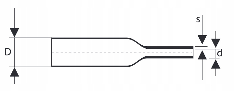 Rurka koszulka termokurczliwa z klejem czarna 16 Średnica po obkurczeniu 5 mm