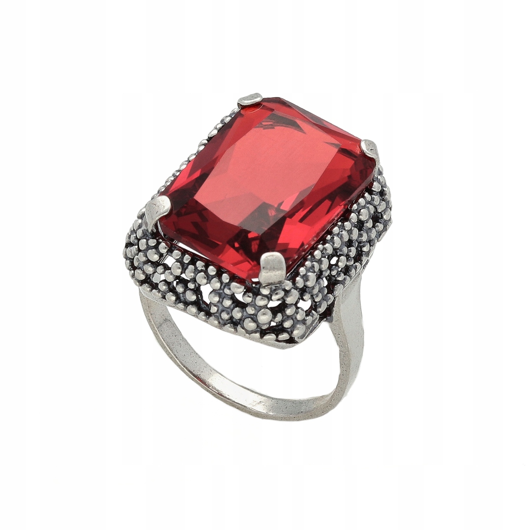 Prstýnek s rubínem stříbro vel. 20