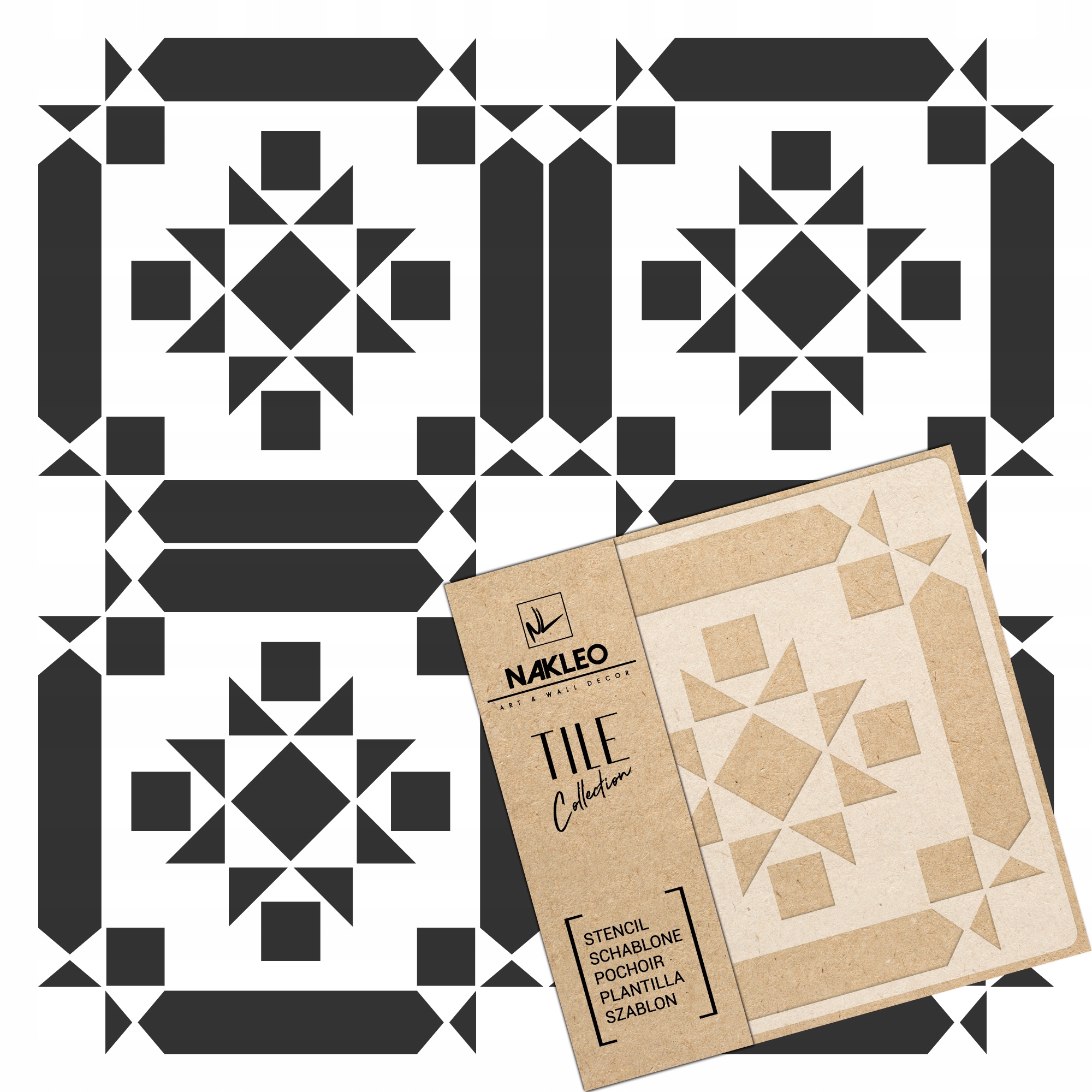 Malířská šablona Dlaždice Opakovaně Použitelný 60x60 cm Aztécký vzor Frontera