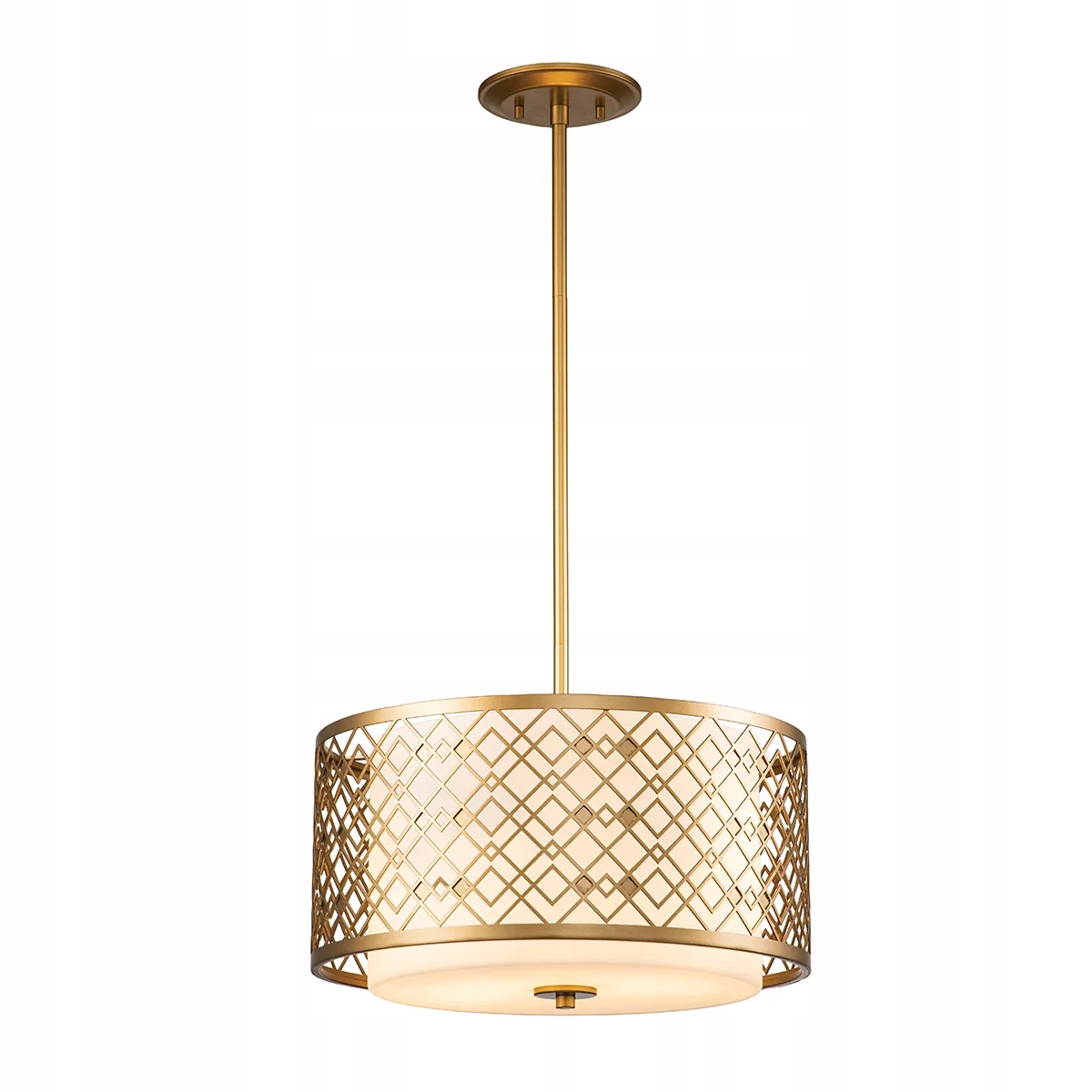 Závesná lampa Art Deco zlatá okrúhla 40 cm do obývacej izby spálne Elstead