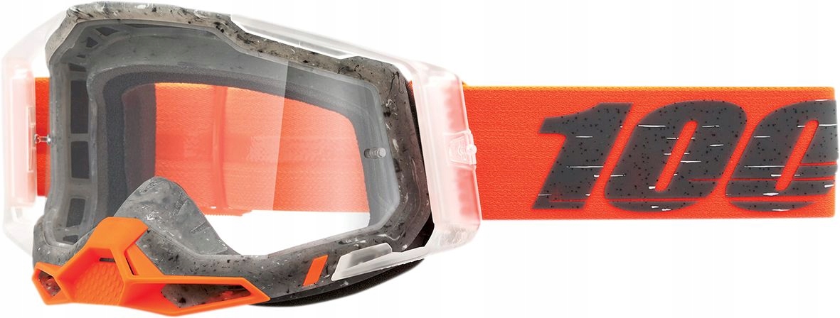 Okuliare Atv Štvorkolka 100 % Racecraft 2 Schrute Clear Oranžové