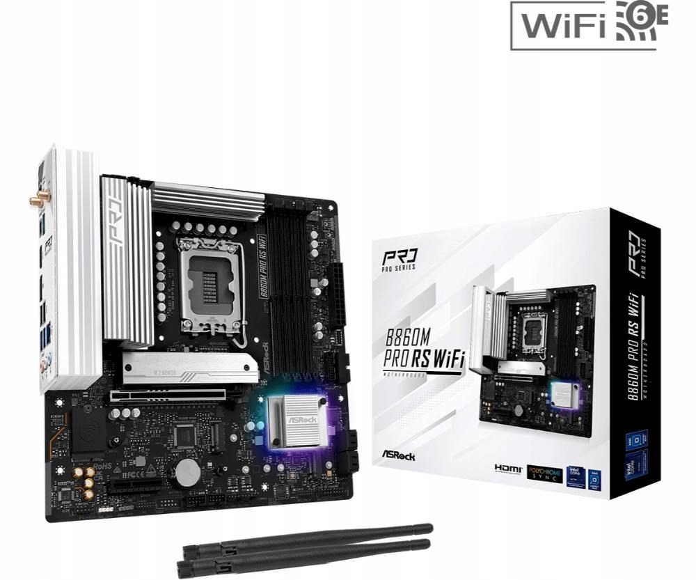 ASRock Mb Sc LGA1851 B860M Pro Rs WiFi, Intel B860, 4xDDR5, 1xDP, …