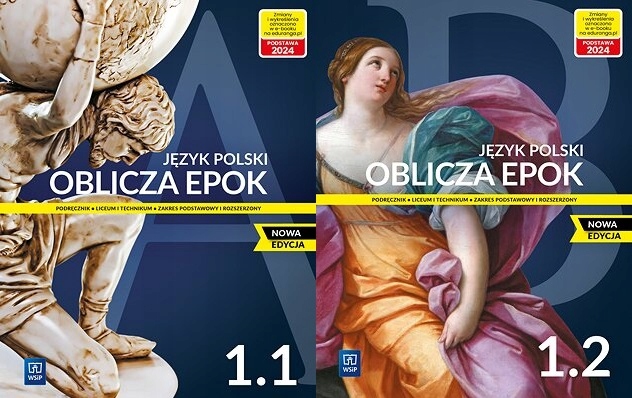 OBLICZA EPOK 1 LO PODRĘCZNIK CZĘŚĆ 1 + 2 JĘZYK POLSKI WSIP /zestaw/