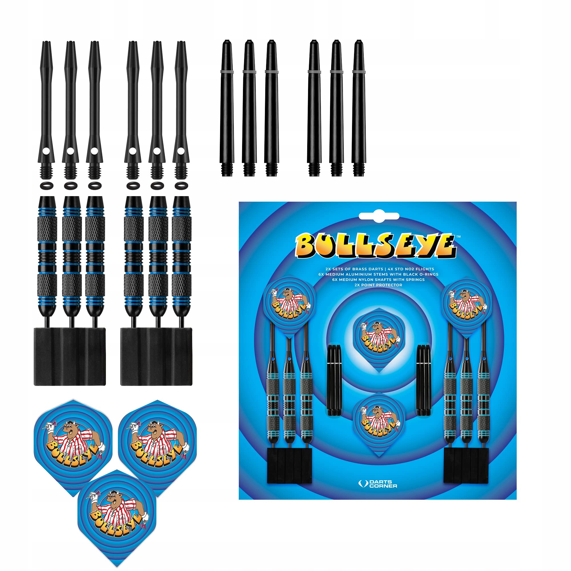 BULLSEYE Rzutki Mosiężne Ze Stalową Końcówką Zestaw Prezentowy 2 Zestawy — miniatura 4