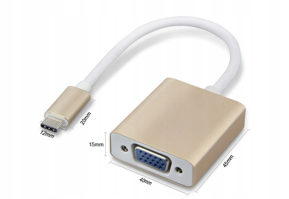 Kabel Adapter z USB-C USB 3.1 Typ C do VGA Kod producenta 1937