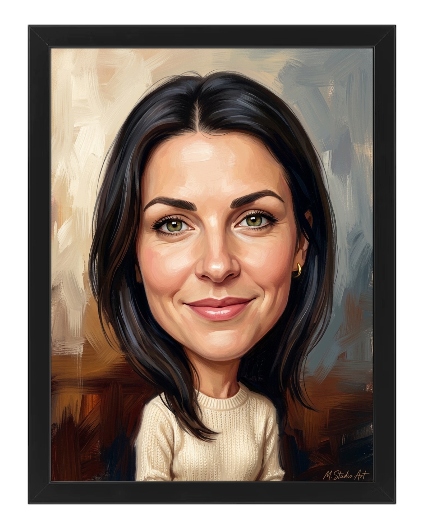 Karykatura ze zdjęcia 30x40 Kolor Z ramką Personalizowana