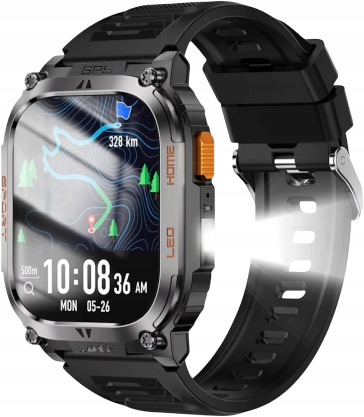 Zegarek QX18 2 01 Cala Hd IP68 Wodoodporny Gps Dla Mężczyzn Czarny