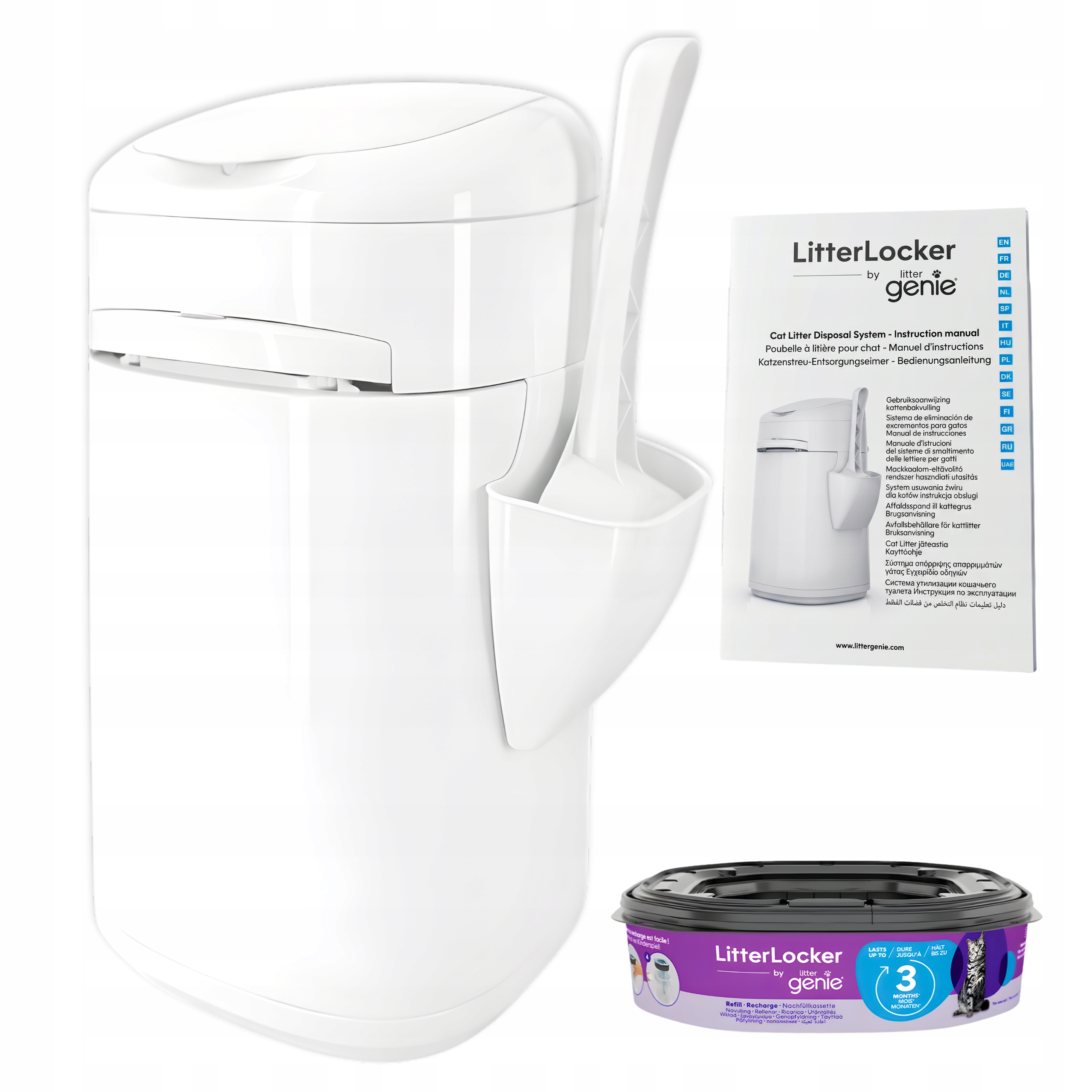 LitterLocker kosz na żwirek pojemnik na odchody dla kota wkład Higiena