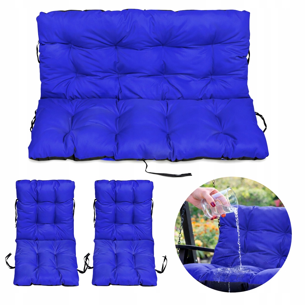 Set 2+1 polštáře Vodotěsné, měkké na nábytek Rattanové 140x60x50 Chrpa