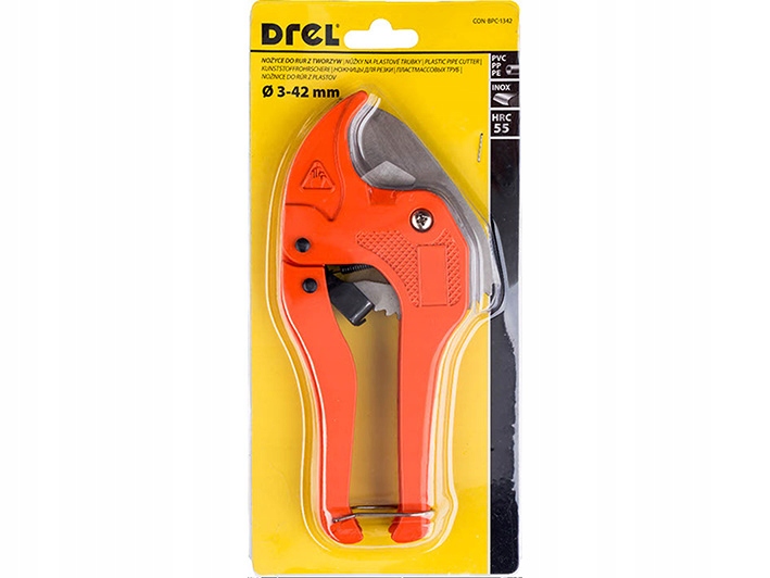 DREL OBCINAK NOŻYCE DO CIĘCIA RUR Z TWORZYW SZTUCZNYCH PEX PCV 3-42 mm