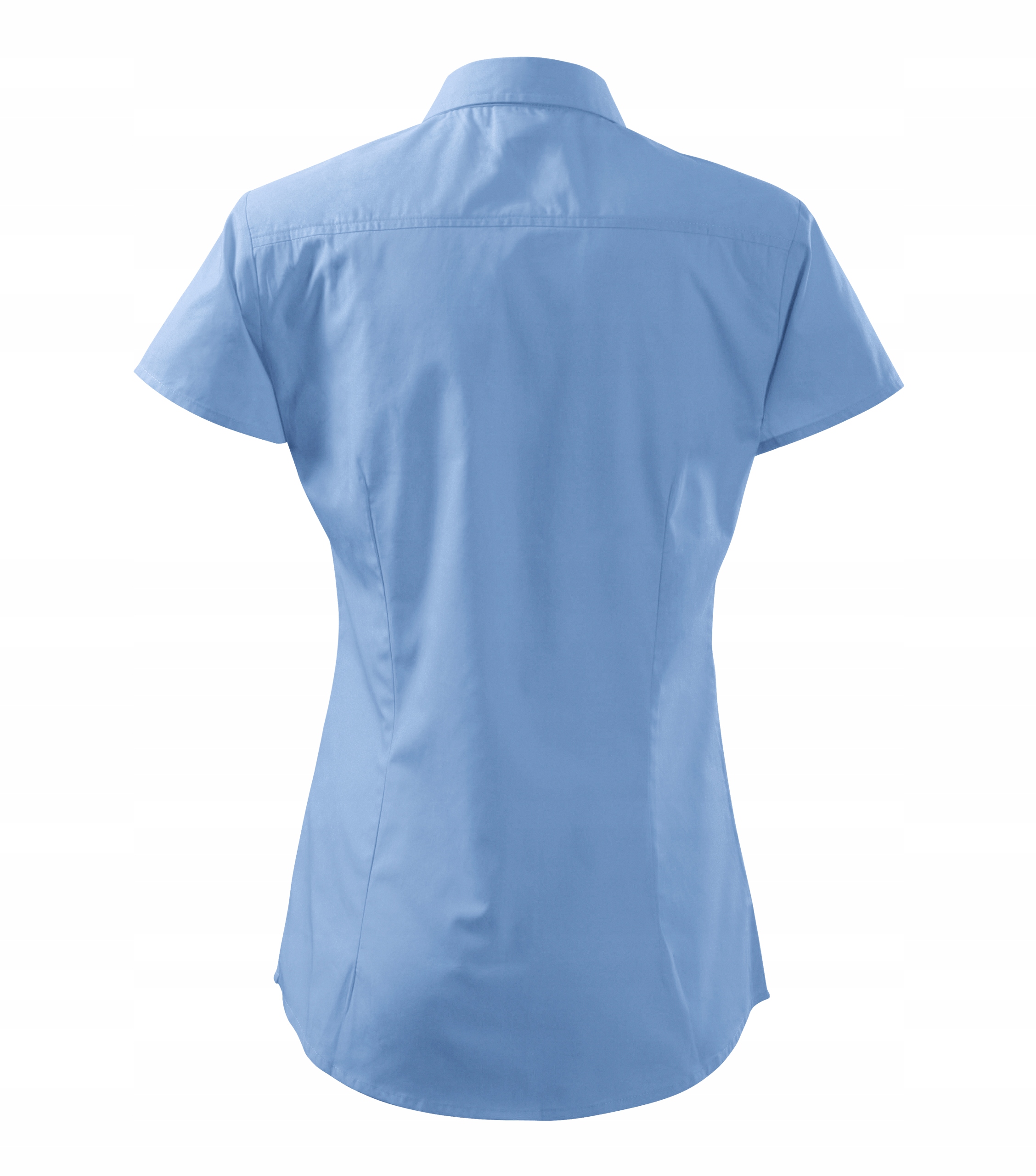 Koszula kelnerska Damska CHIC 214 Błękitna XL Dekolt kołnierzyk
