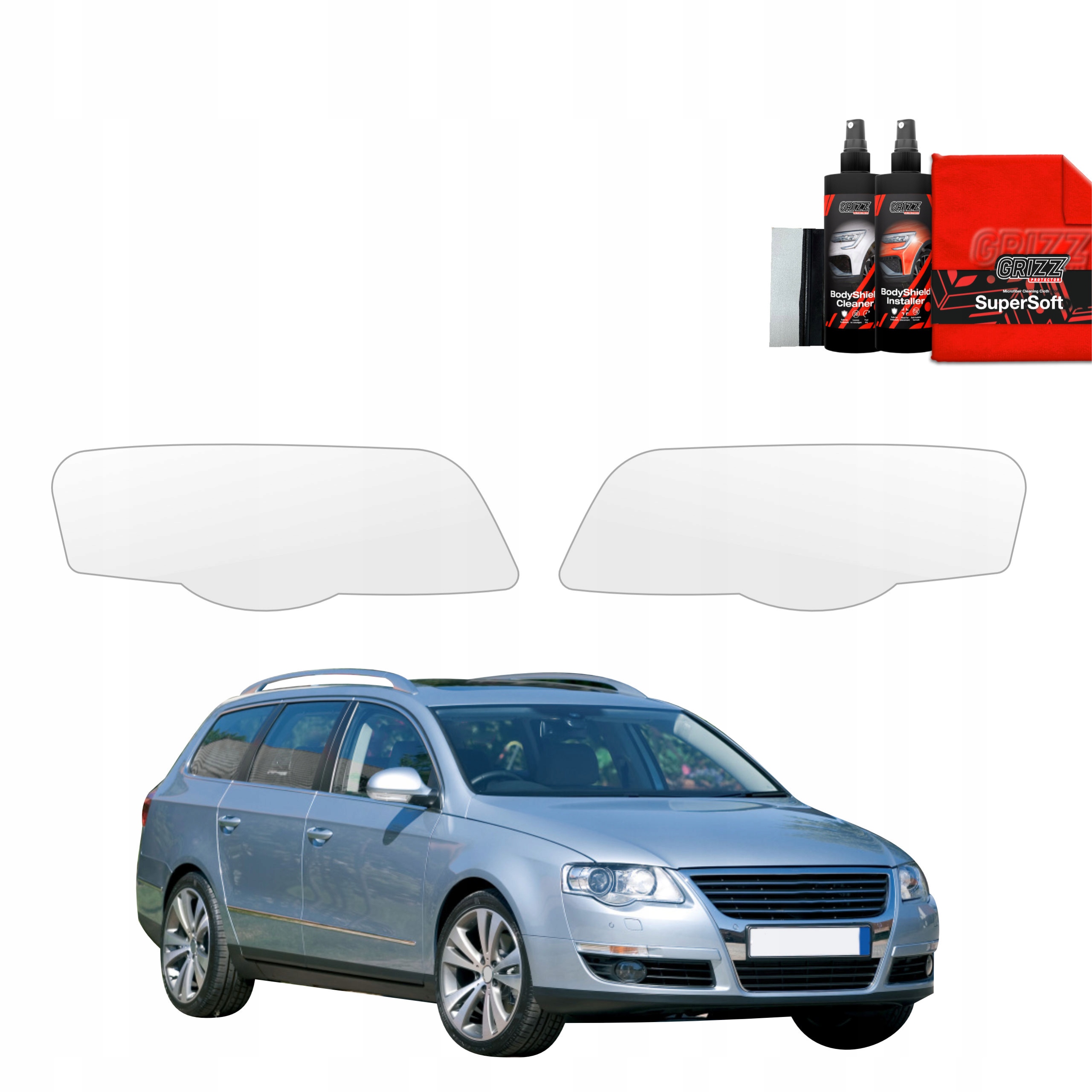 2v1 Fólie Ppf dýha na lampy pro Volkswagen Passat B6 Variant (2005-2010)