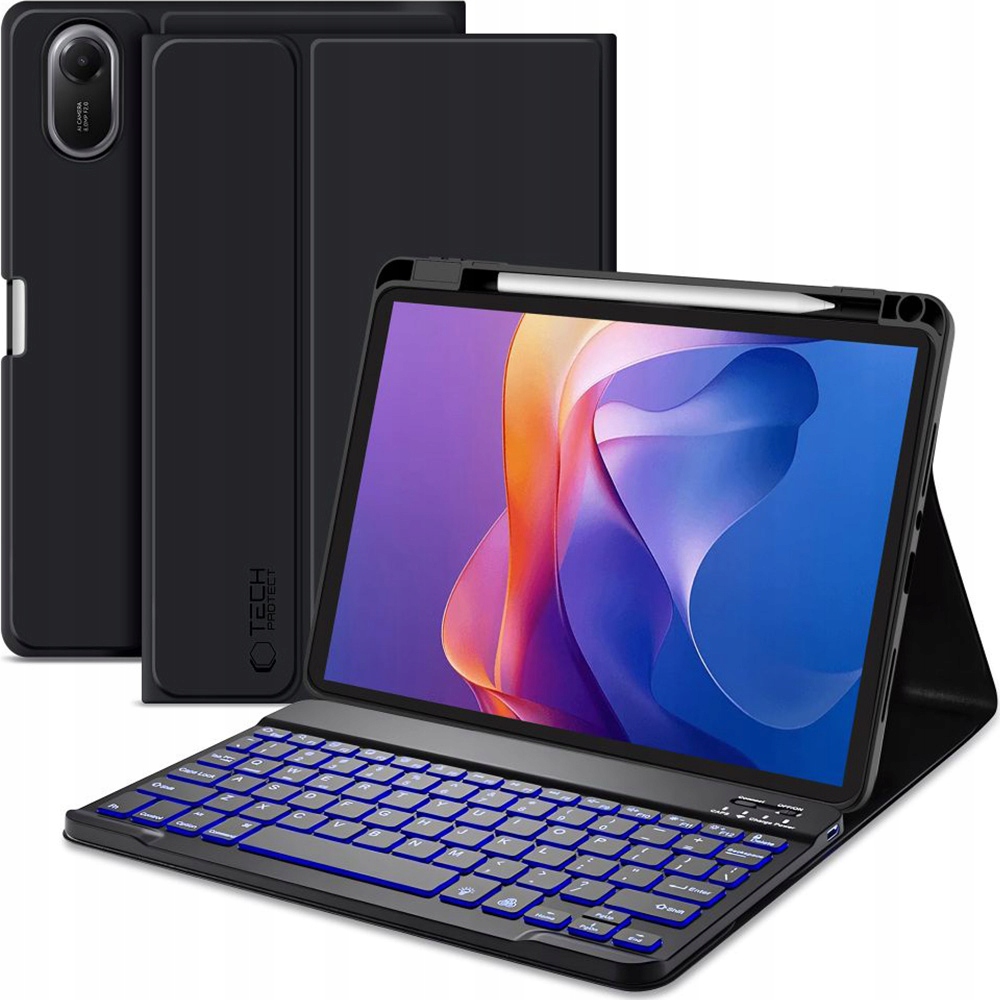 Pouzdro s klávesnicí Tech-Protect pro Xiaomi Redmi Pad 2, pouzdro s klopou, pouzdro
