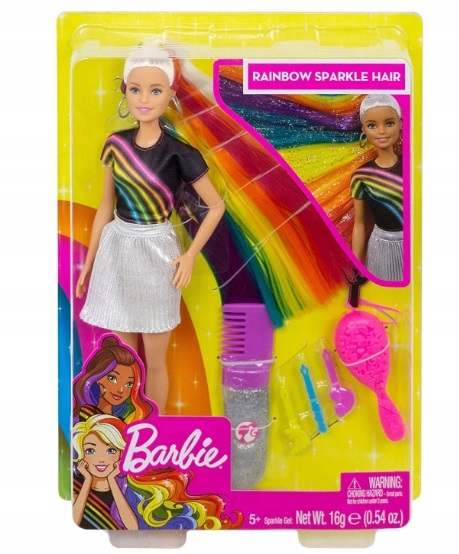 

Barbie Lalka Błyszczące Tęczowe Włosy FXN96