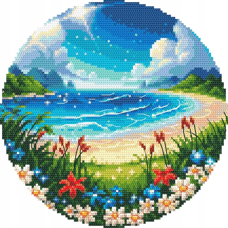 Křížková výšivka Vyšívací sada Malebné moře