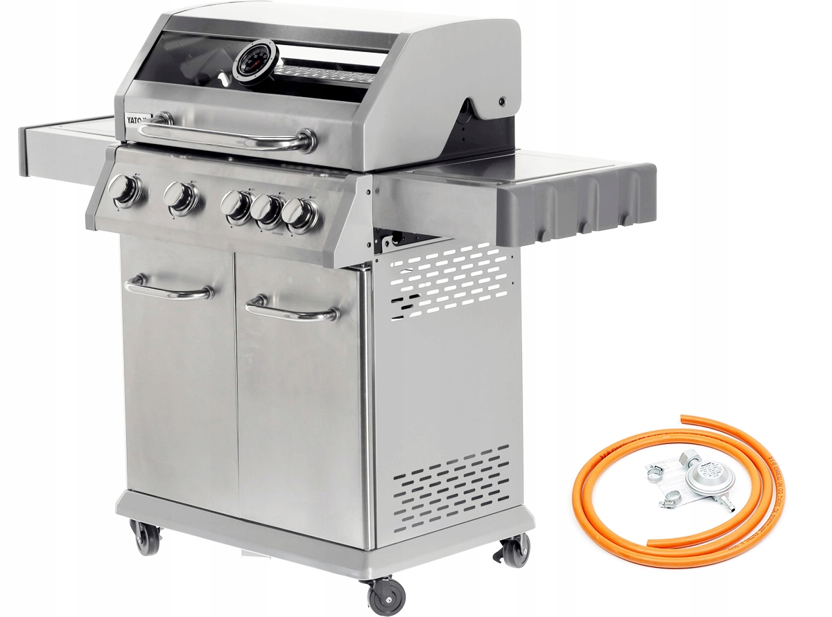 

Grill gazowy 4 palnikowy gniazdem na butlę i szybą