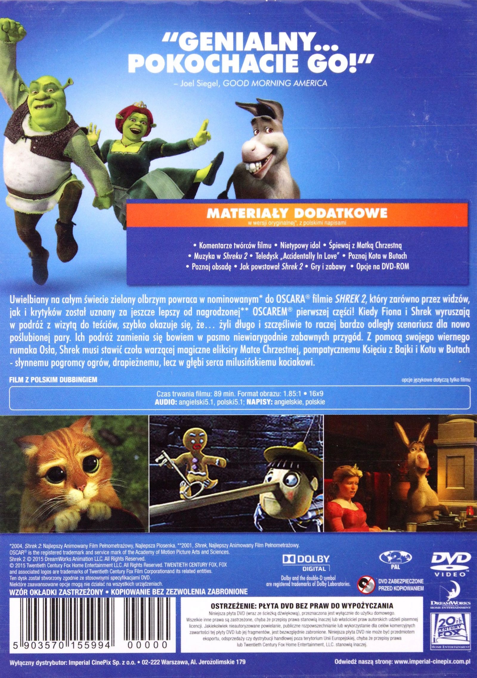 SHREK 2 (DVD) Stan opakowania oryginalne