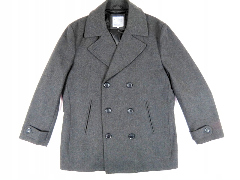 TU__PŁASZCZ DWURZĘDOWY SZARY WEŁNA__L