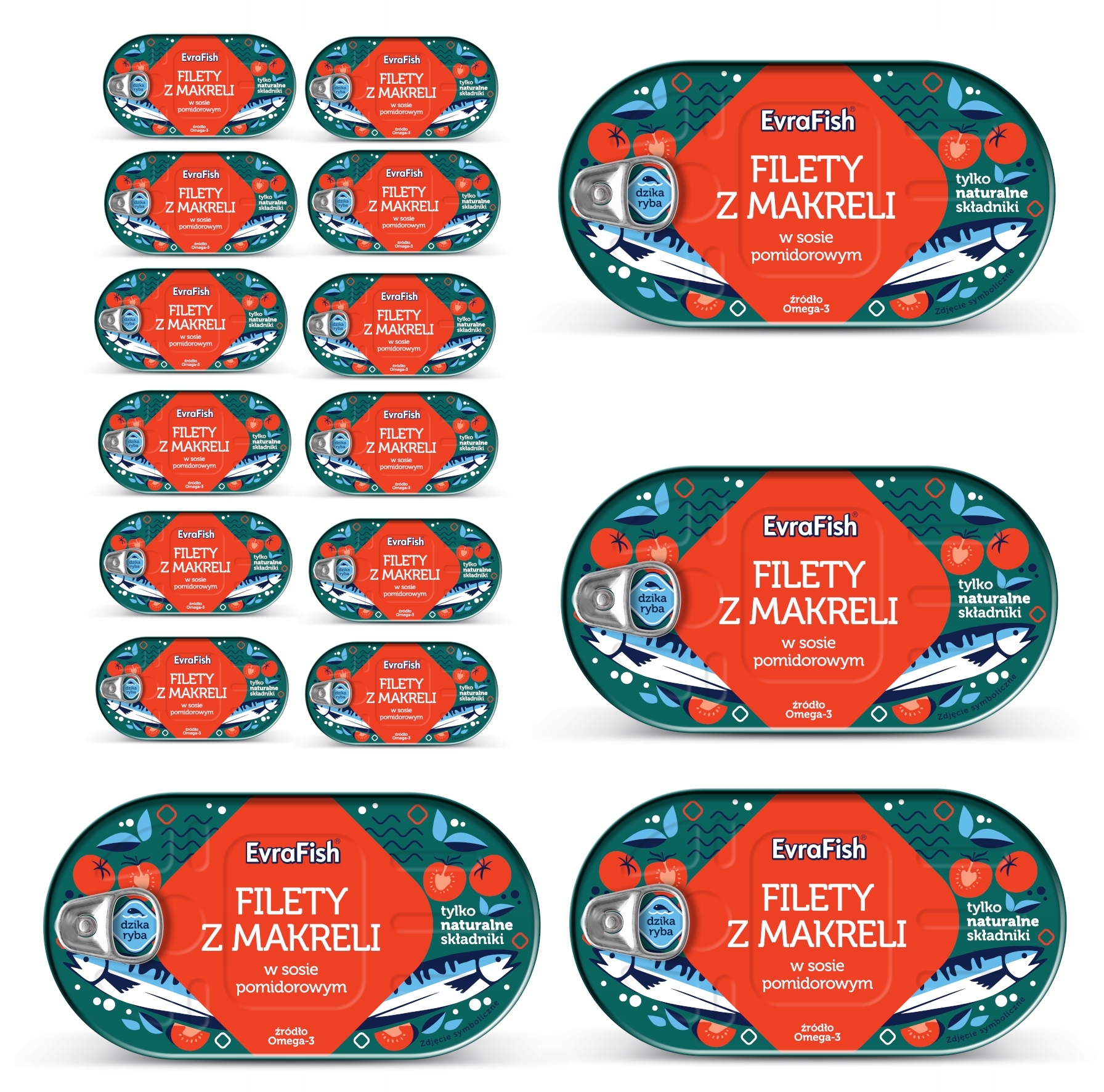 Filety Z Makreli W Pomidorach 16x 170g Evra Fish