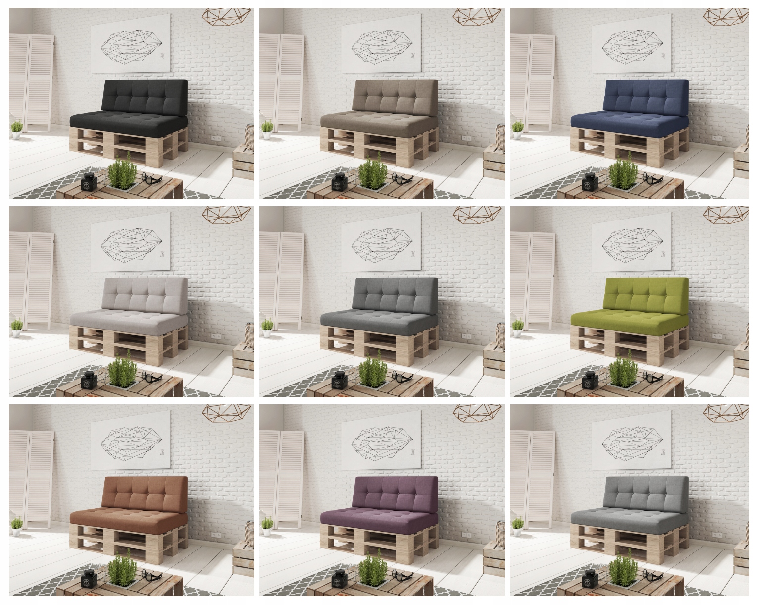 Komplet poduszek na palety (VERONA_ZESTAW 2_120x80+120x40)