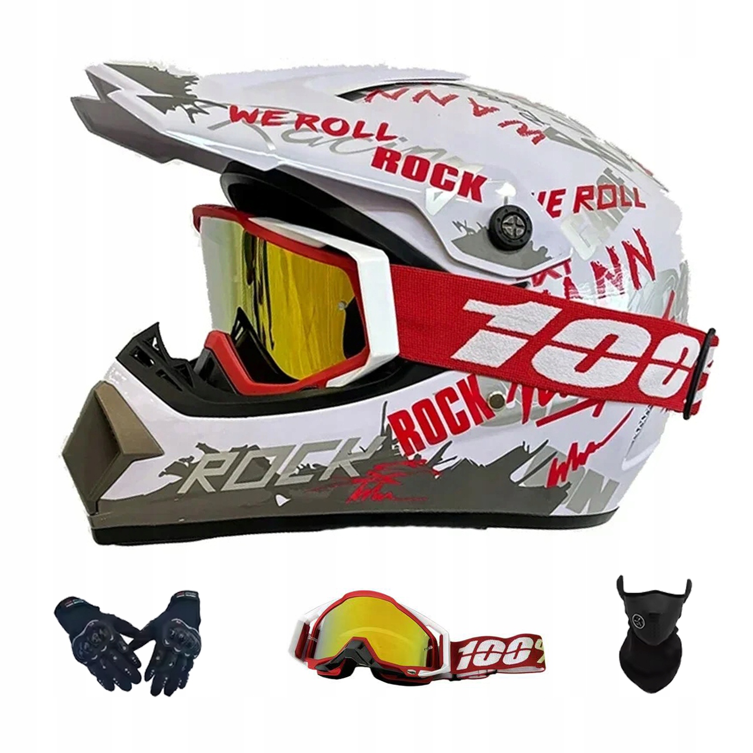 Helma Na Elektrickou Koloběžku Cross Enduro Quad Bmx Helma Brýle Rukavice S