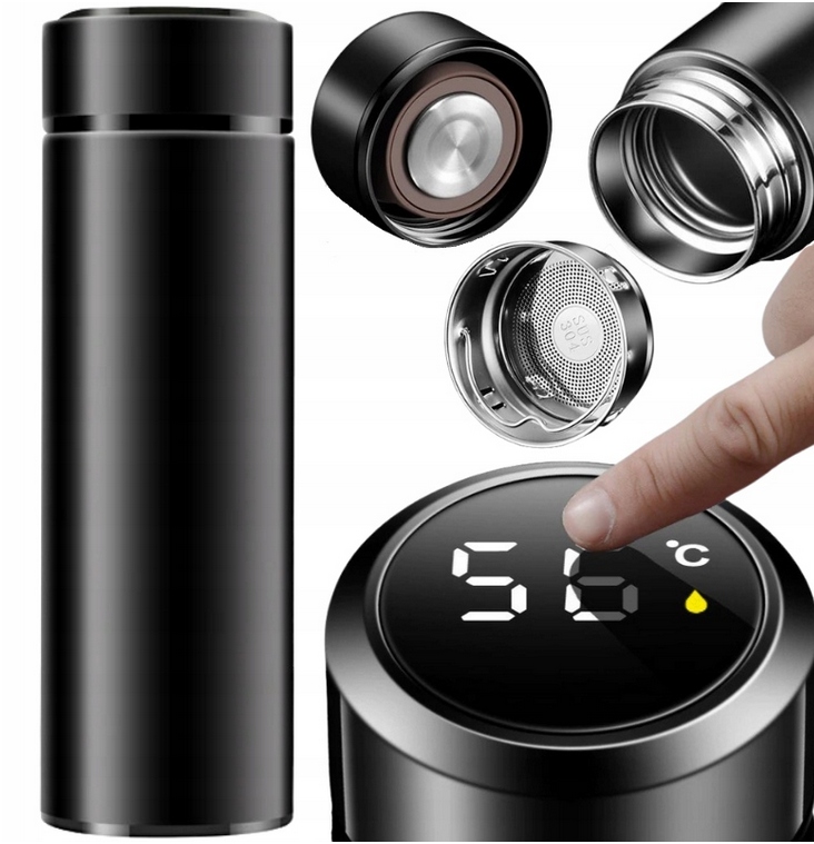 TERMOS SMART KUBEK TERMICZNY TERMOS BIDON LED 500ml DOTYK