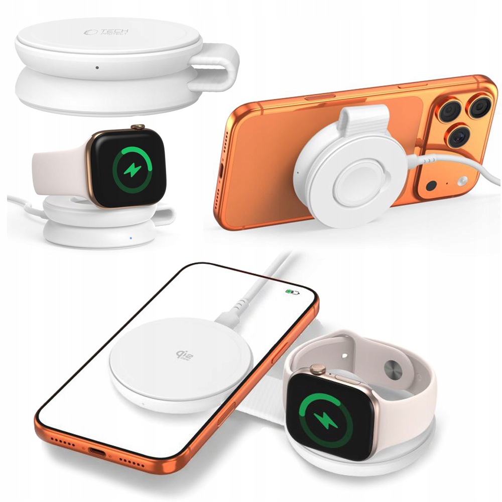 Indukční nabíječka 25W MagSafe Qi2 pro Apple Pixel Rychlá 2v1 Usb-c bílá