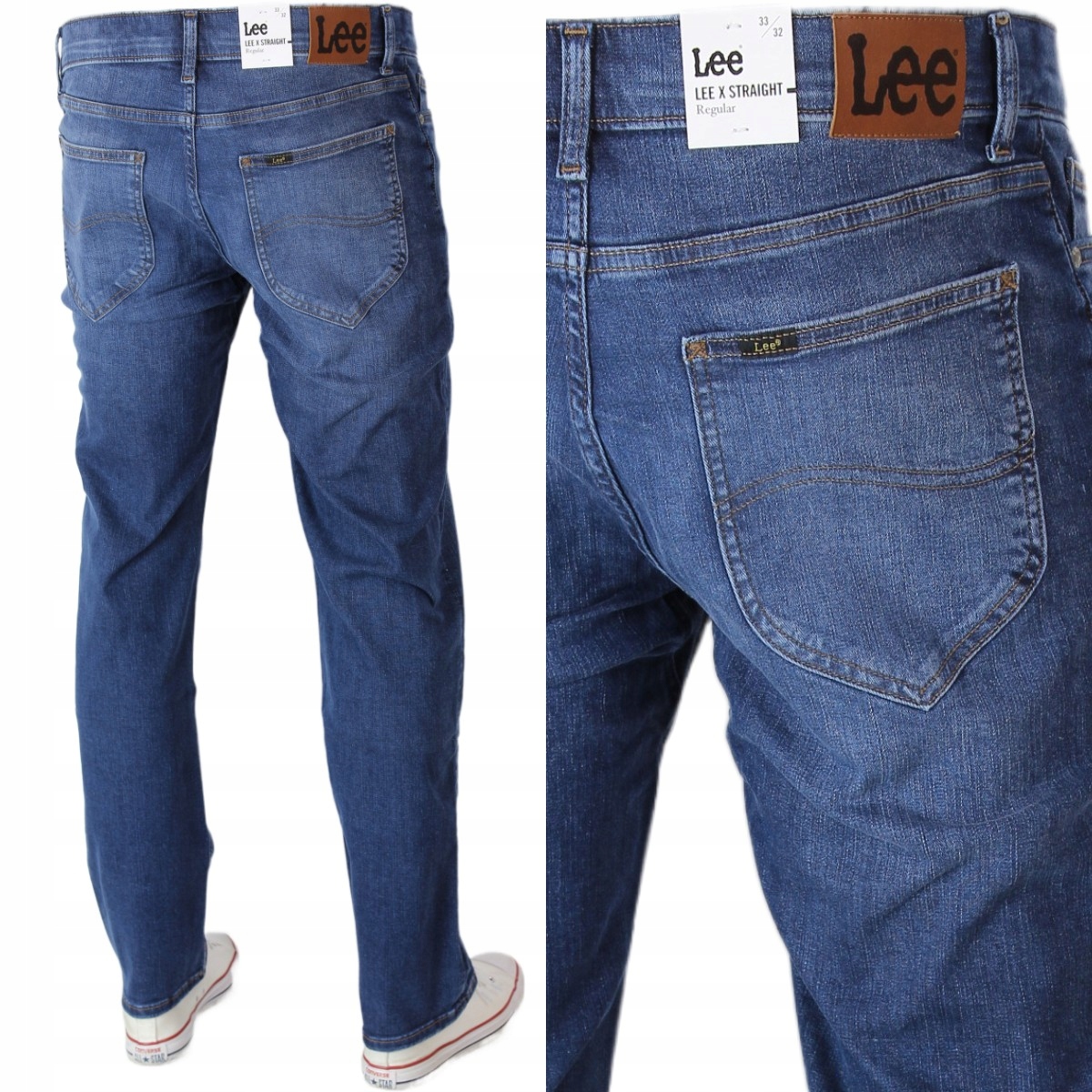Lee Mvp x Straight Regular Fit Jeansy Spodnie "creek" W36 L32