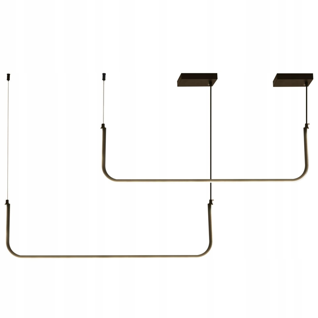 Dvojitá Led lampa MINIMA-2 U černá nad rodinný stůl 3000K