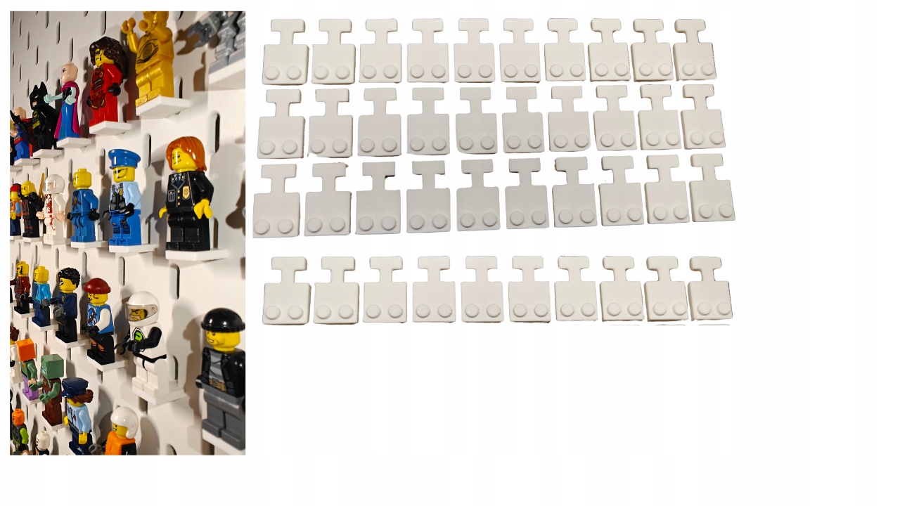 40 Sztuk Uchwyt Podstawka Do Tablic Ikea Skadis Na Figurki Mini Lego Biały