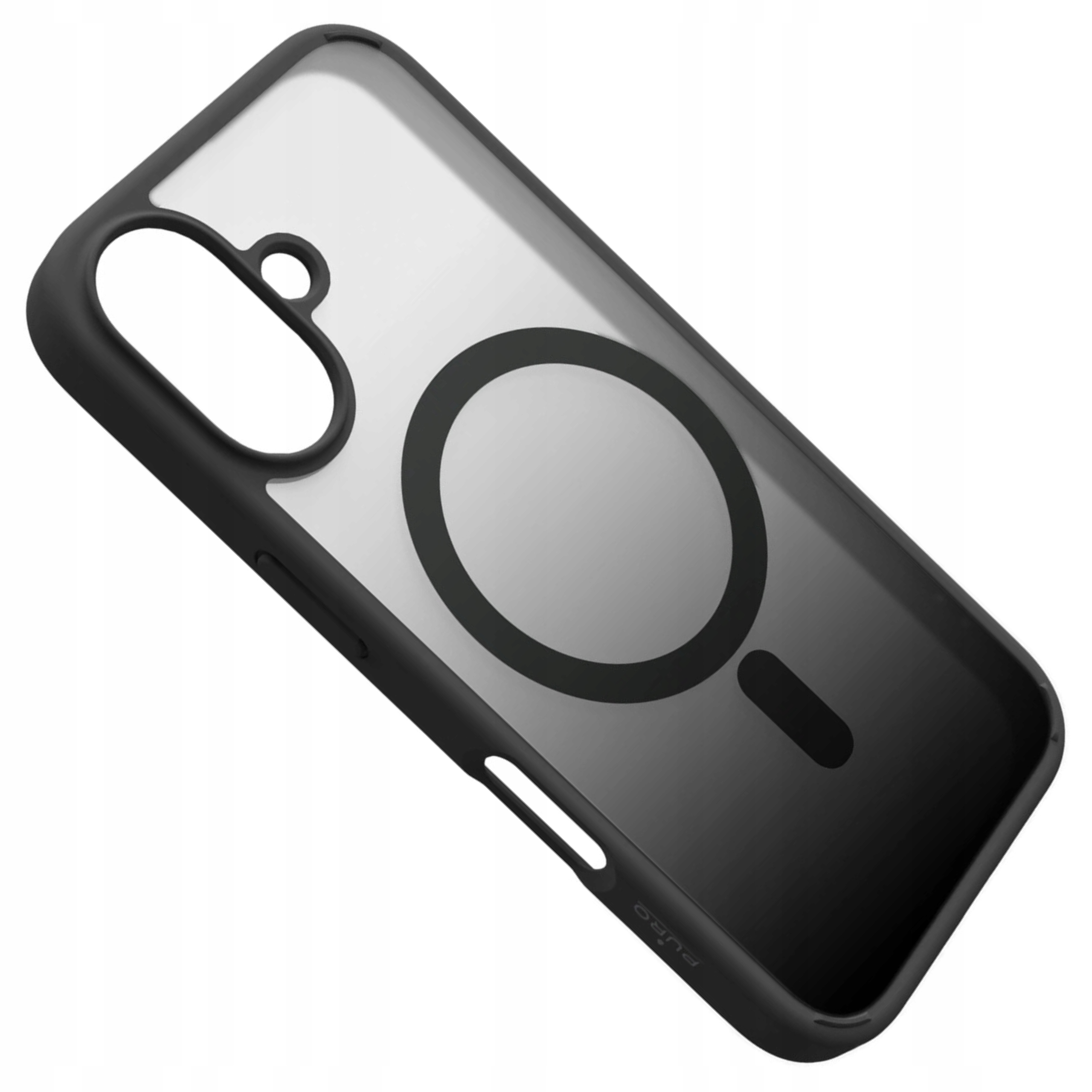 Silikónové puzdro Puro Gradient MagSafe pre iPhone 16 čierne