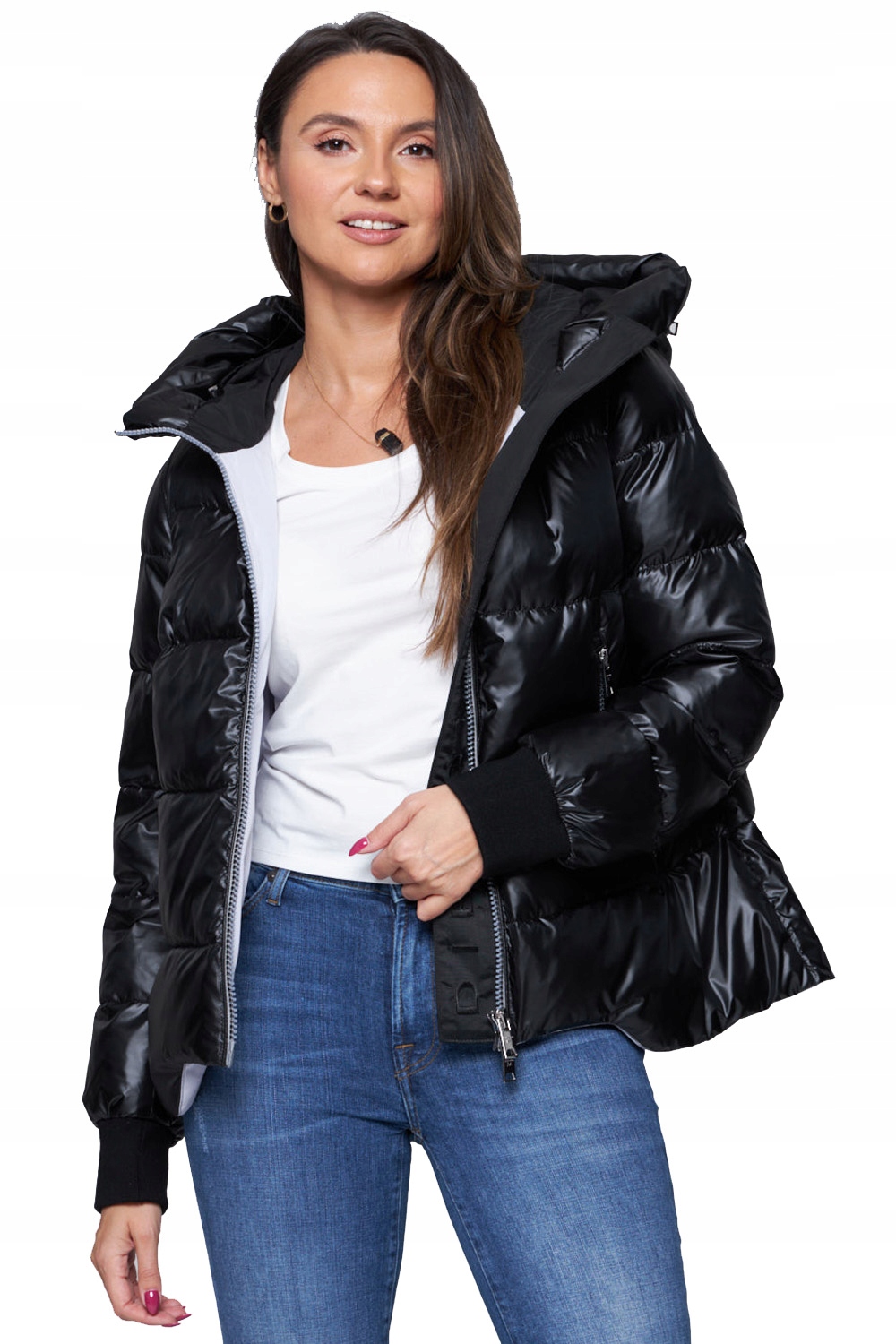 Diego M Černá dámská péřová bunda 40EU/44IT