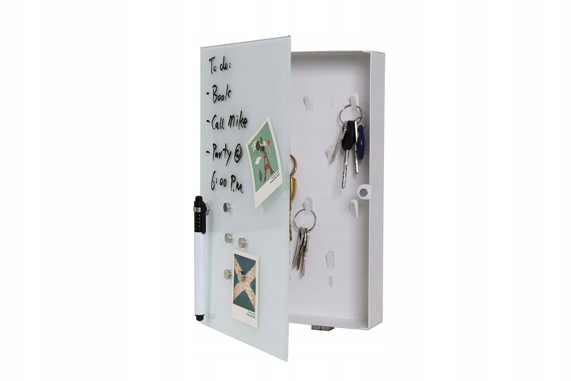 Bakaji Schránka na klíče se skleněnou tabulí