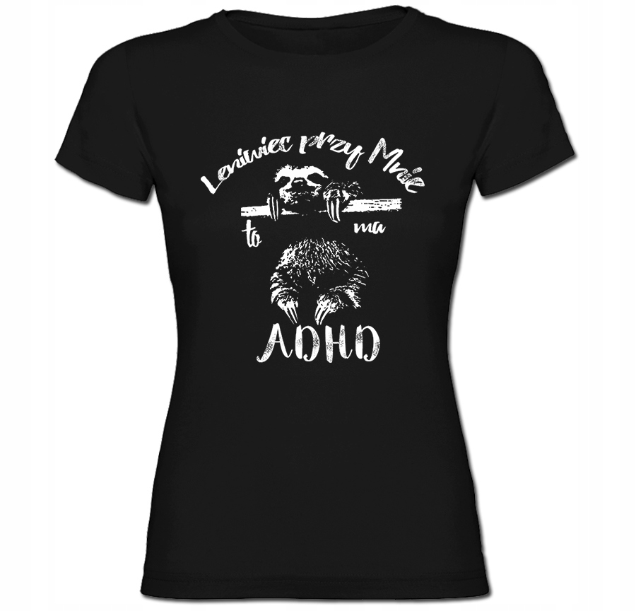 

Tshirt damski Leniwiec Adhd Sloth Leniuch S